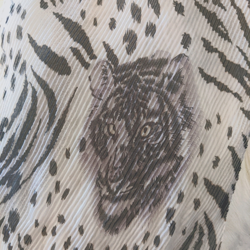 Scarf with Tiger and Lion Print